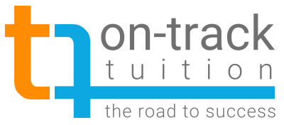 the On-Track Tuition logo with a white outline