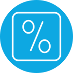 an icon of a percentage symbol