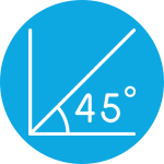 an icon of a triangle with a 45 degree angle 